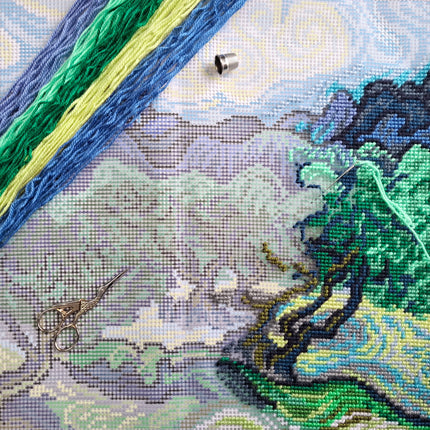 Needlepoint Pillow Kit "Olive Trees"
