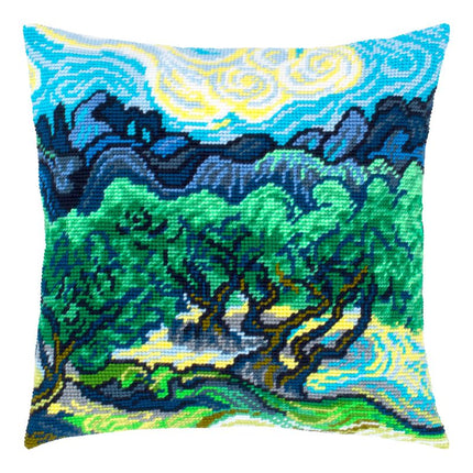 Needlepoint Pillow Kit "Olive Trees"