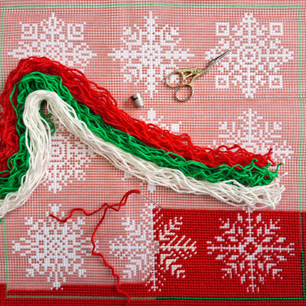 Needlepoint Pillow Kit "snowflakes"