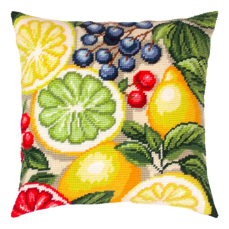 Needlepoint Pillow Kit "Fruit fiesta"