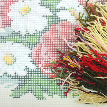 Needlepoint Pillow Kit "Poppies and Daisies"