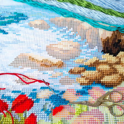Needlepoint Pillow Kit "Sea coast"