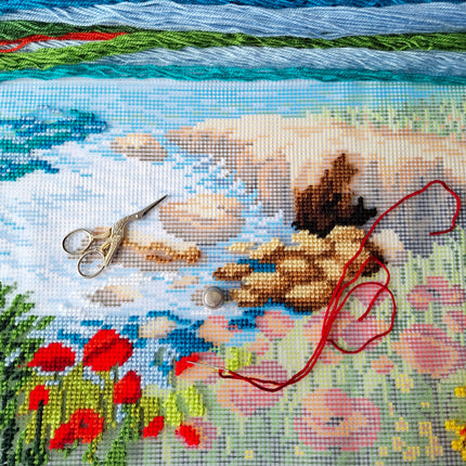 Needlepoint Pillow Kit "Sea coast"