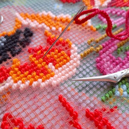 Needlepoint Pillow Kit "Flower arrangement"
