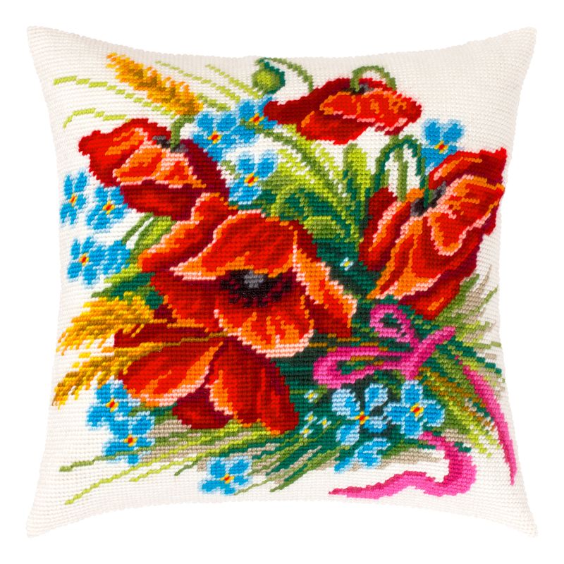Needlepoint Pillow Kit "Flower arrangement"