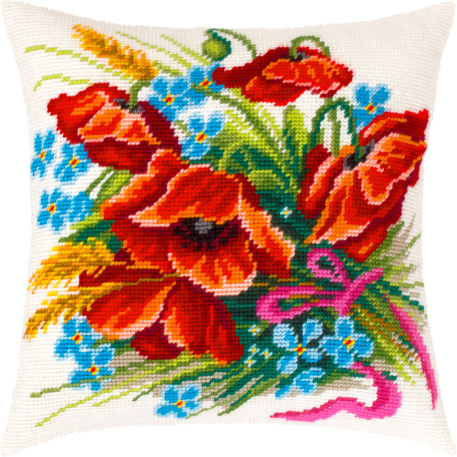 Needlepoint Pillow Kit "Flower arrangement"