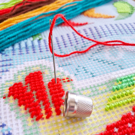Needlepoint Pillow Kit "Rustic Kitchen Charm"