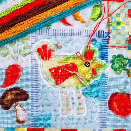 Needlepoint Pillow Kit "Rustic Kitchen Charm"