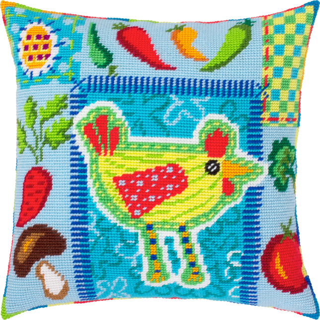 Needlepoint Pillow Kit "Rustic Kitchen Charm"