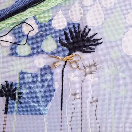 Needlepoint Pillow Kit "Purple Reverie"