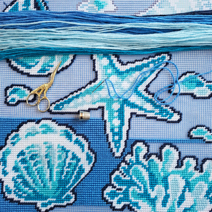 Needlepoint Pillow Kit "Treasures of the Sea"