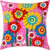 Needlepoint Pillow Kit "Multicolored daisies"
