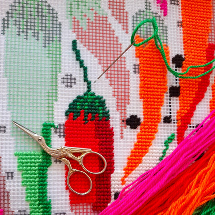 Needlepoint Pillow Kit "Chili peppers"