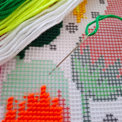 Needlepoint Pillow Kit "Chili peppers"
