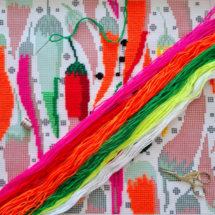 Needlepoint Pillow Kit "Chili peppers"