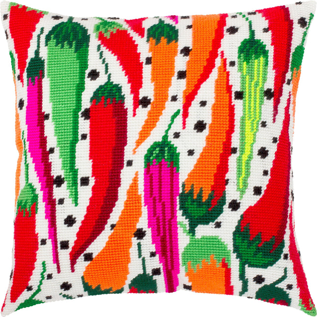 Needlepoint Pillow Kit "Chili peppers"