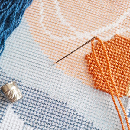 Needlepoint Pillow Kit "Abstract pastel tropics"