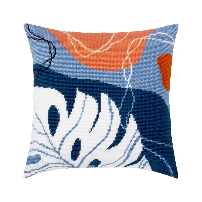 Needlepoint Pillow Kit "Abstract pastel tropics"