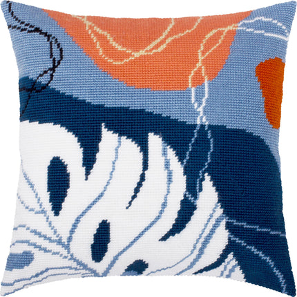 Needlepoint Pillow Kit "Abstract pastel tropics"