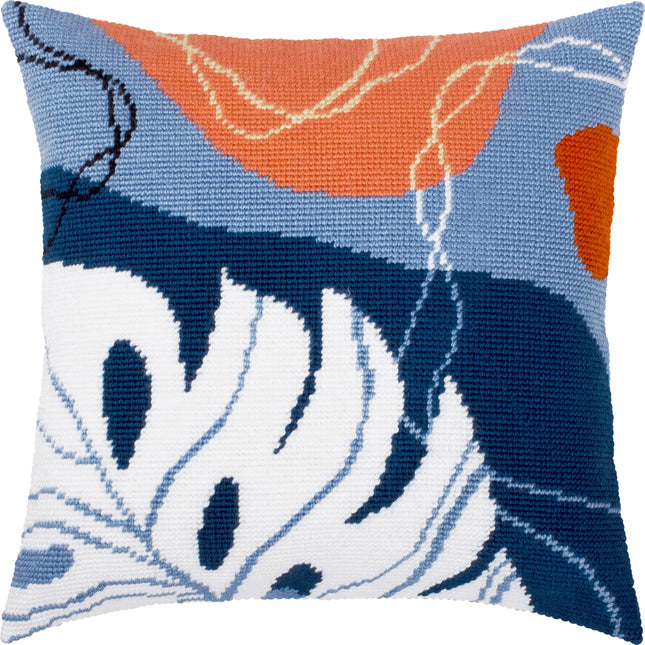 Needlepoint Pillow Kit "Abstract pastel tropics"