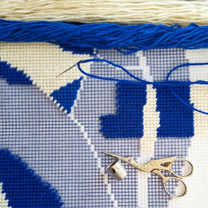 Needlepoint Pillow Kit "Blue nude"