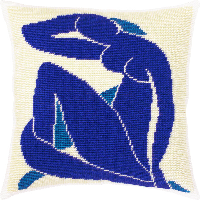 Needlepoint Pillow Kit "Blue nude"