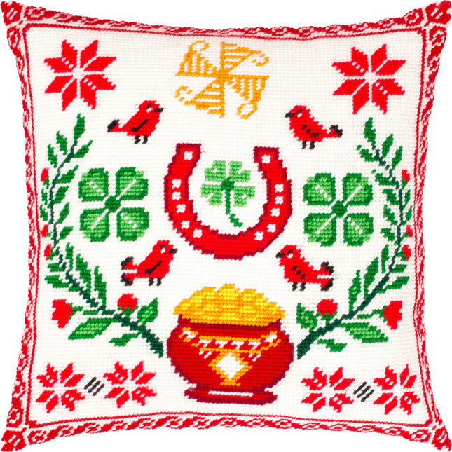 Needlepoint Pillow Kit "Talisman for Wealth and Good Luck"