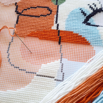 Needlepoint Pillow Kit "Female face"