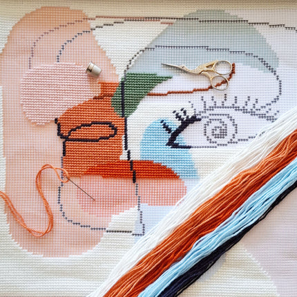 Needlepoint Pillow Kit "Female face"