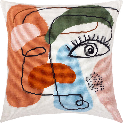 Needlepoint Pillow Kit "Female face"