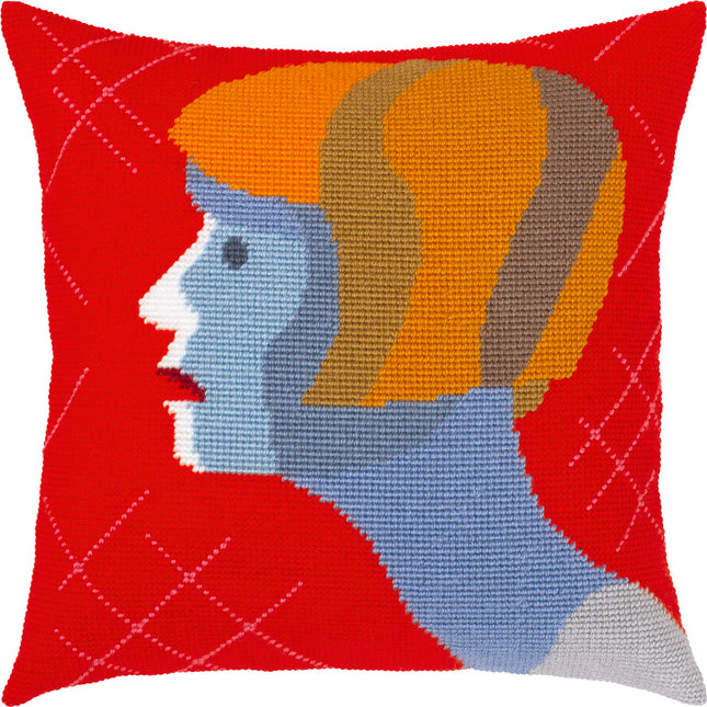 Needlepoint Pillow Kit "Astonishment"
