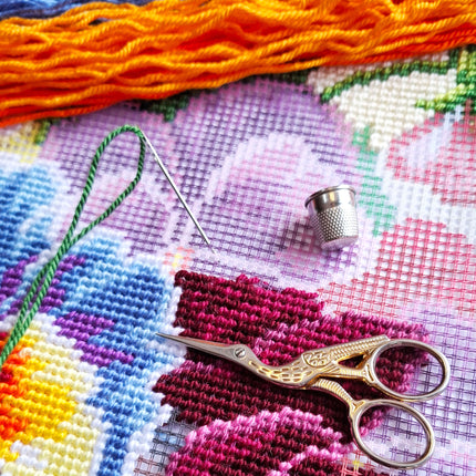 Needlepoint Pillow Kit "Vase with Violets"