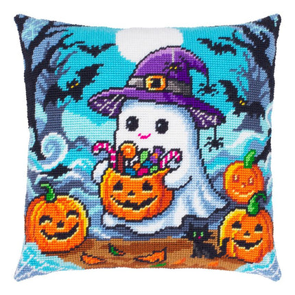 Needlepoint Pillow Kit "Ghost and treats"