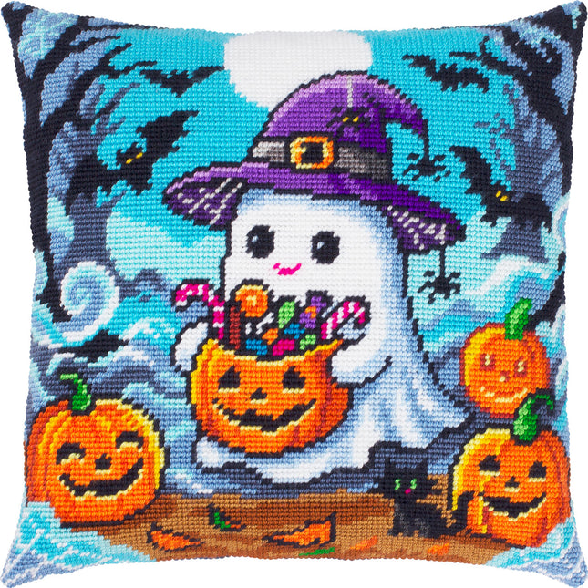 Needlepoint Pillow Kit "Ghost and treats"