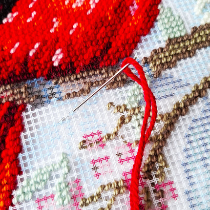 Needlepoint Pillow Kit "Cardinal Pair"