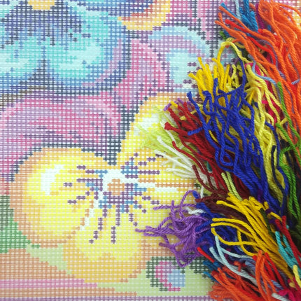 Needlepoint Pillow Kit "Rainbow of Violas"