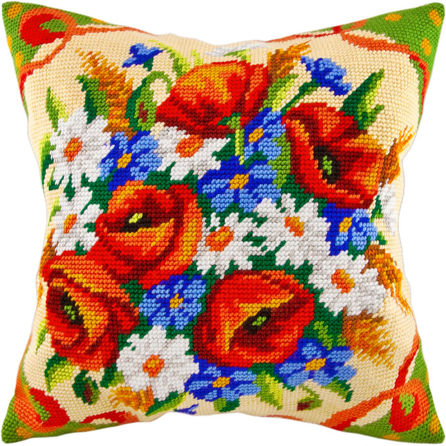 Needlepoint Pillow Kit "Bouquet of Wildflower"