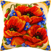 Needlepoint Pillow Kit "Poppies and Forget-Me-Nots"