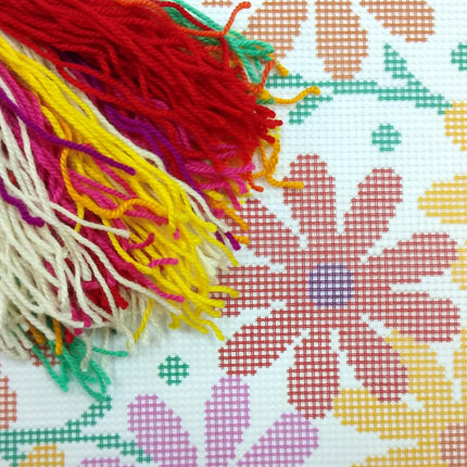 Needlepoint Pillow Kit "Garden Cosmos"