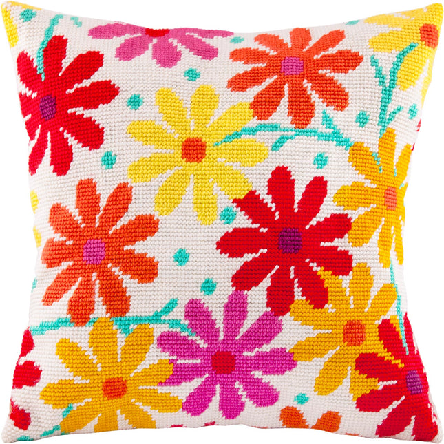 Needlepoint Pillow Kit "Garden Cosmos"