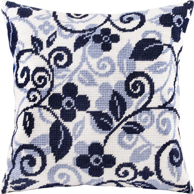 Needlepoint Pillow Kit "Floral Twirls"