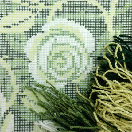 Needlepoint Pillow Kit "Rose Curls"