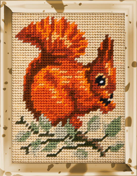 DIY Needlepoint Kit "Squirrel" 5.9"x7.9"