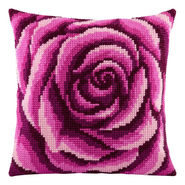 Cross Stitch Pillow Kit "Rose Swirl"