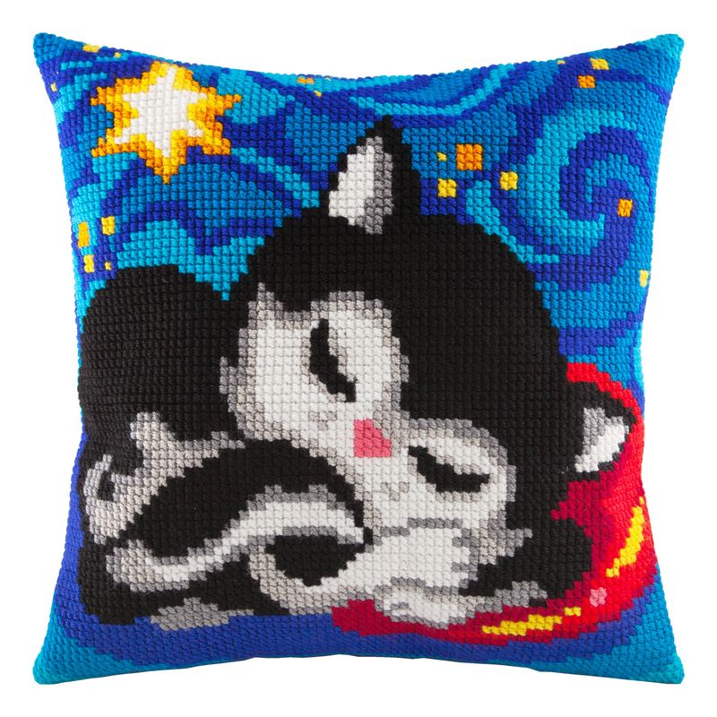 Cross Stitch Pillow Kit "Cat’s Dreams"