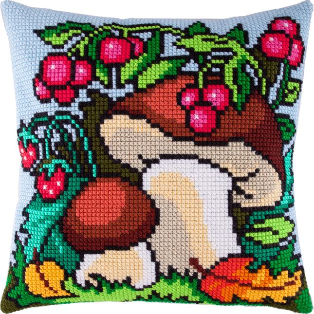 Cross Stitch Pillow Kit "Mushrooms"