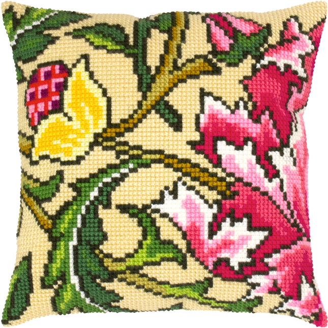Cross Stitch Pillow Kit "Climbing Rose (Tree Series), J. G. Dearl"