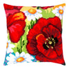 Cross Stitch Pillow Kit "Poppies with daisies"