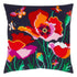 Cross Stitch Pillow Kit "Poppies with butterflies"