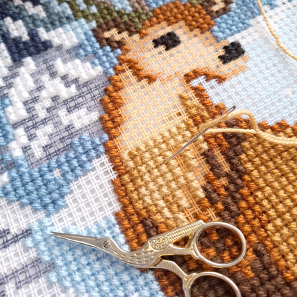Cross Stitch Pillow Kit "Winter deer"